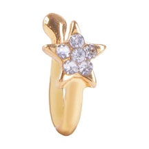 Suntek Glitter Klipsli Sahte Burun Halkası Altın-yıldız Altın