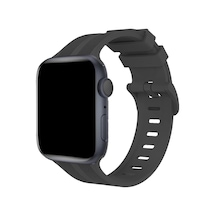 Watch 38mm Kr408 Çizgili Silikon Kordon - Koyu Gri