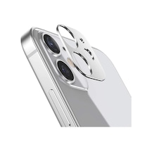 İphone 12 3d Metal Kamera Koruyucu Metal Lens- 5775 Gümüş