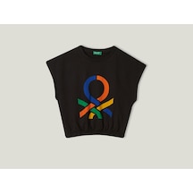 Benetton Kız Çocuk Tişört Bnt-G288 Top Siyah