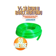 1/2 Silikonlu Bahçe Çeşme Sulama Hortumu 50 Metre Araç Yıkama Hortumu Örgülü Esnek Katlanmaz Aşınmaz Musluk Bağlantılı Oto Yıkama Balkon Park Çim Sürgülü Bahçe Tipi Su Hortumu Seti Dayanıklı