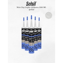 Selsil Nötr Dış Cephe Silikonu Şeffaf 300 Ml. - 5 Adet Şeffaf