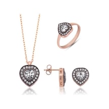 Gümüş Elmas Montür Kalpli Kadın Set (551168038)