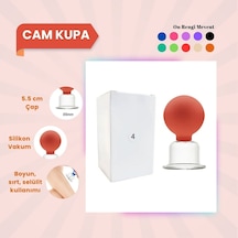 Silikon Vakumlu Cam Yüz Masaj Kupası No:4 Turuncu Çok Renkli