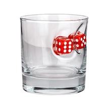 Kırmızı Zarlı Özel Viski Bardağı Zar 300cc Diğer