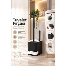 Porsima 2038 Pratik Tuvalet Fırçalığı Banyo Tuvalet Fırçası Siyah