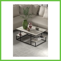Bezos Deluxe Raflı Orta Sehpa Ekru Dmc