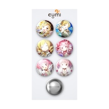 Madoka Magica Mami Tomoe Anime Ve Madoka Kaname Anime 6'lı Metal Rozet Seti 58mm İğneli Buton Çanta Yaka Rozeti Çok Renkli