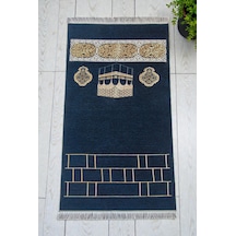 Kabe Motifli Şönil Seccade - Lacivert