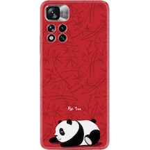 Xiaomi Note 11 Pro 5G Kılıf Resimli Desenli Silikon Platinium Series Sleeping Panda 1810