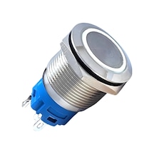 E47 19mm Metal Buton Kalıcılı 12-24v Beyaz Led 1no/1nc
