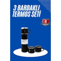 Zengemtx Termos Seti 3'lü Bardak Seti Isı Dalı Siyah Paslanmaz Çelik Vakumlu Zengemtx Termos Seti 3'lü Bardak Seti Isı Dalı Siyah Paslanmaz Çelik Vakumlu