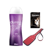 Durex: Aloe Vera - 2si1arada Masaj&kaydırıcılı Jel + Kırmızı Deri Şaplak + Hediye