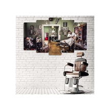 Vintage Barber Lounge - 5 Parçalı Berber Tablo Görsel - 702503516 Görsel