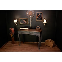 Wooding 100 Cm Masif Ceviz Antrasit Oymalı Dresuar Ceviz