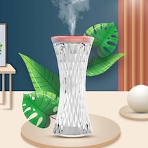 Lamba Ve Nemlendirici Şarjlı Işık Kristal Desenli 7 Farklı Renk Atmosfer Lamba Göz Yormayan Işık Kitap Okuma Iş Çok Renkli