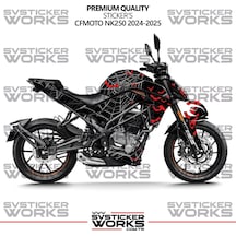Cfmoto 250nk Kaplama Sticker Crimson Web Design Motor Kaplama Modeli Hazır Kit 2023-2026 Uyumlu Siyah