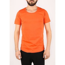 Madmext Bisiklet Yaka Turuncu T-shirt 2308 Turuncu