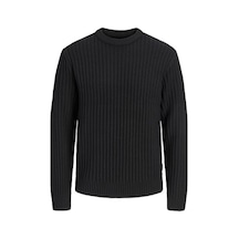 Jack & Jones Jjjaxon Erkek Bisiklet Yaka Triko Kazak Günlük Şık Siyah