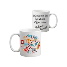 Müzik Öğretmenine Öğretmenler Günü Hediyesi Isimli Kupa Bardak