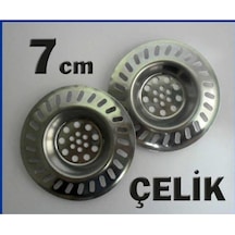 Mikasso 7cm Paslanmaz Çelik Lavabo Gider Süzgeci 2 Adet