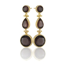 Kadir Jewellery 22 Ayar Altın Kaplama Vintage Küpe -el İşçiliği Ve Hipoalerjenik Küpe Kehribar 12316381