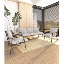 Doruk Home Balkon, Bahçe, Cafe, Metal Kanepe Koltuk Takımı , Bahçe Mobilyası, - 311 Açık Gri