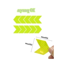 10 Adet Yansıtıcı Sticker Seti, Limon Sarı Renk İle Tüm Araçlar İçin Abanoz
