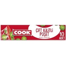 Çift Kilitli Buzdolabı Poşeti, Küçük Boy, 19 X 25 Cm, 10 Yaprak, Zip Kilit