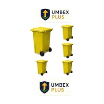 Umbex Plastik Çöp Konteyneri 240 Litre Konteyner - A+ Isıya Dayanıklı Malzeme - Sarı