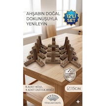 1. Sınıf Gürgen Ağacı Koyu Ceviz Mobilya Kanepe Koltuk Tv Ünitesi Mobilya Ayakları 12 Li Set Köşe Ayak Ve Destek Ayağı 15 Cm Robot Süpürge Uyumlu