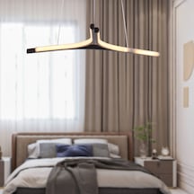 Simon Mat Siyah Boyalı 30 Watt Led 300K Salon Oturma Odası Genç Odası Ledli Avize