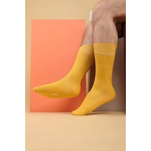 Mısırlı Erkek Organik Pamuklu Tekli Sarı Soket Çorap Sarı