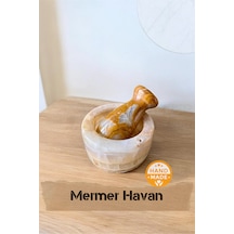 El Yapımı Mermer Havan Seti 6 X 4 Cm