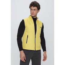 Sarı Dik Yaka Kapitone Casual Şişme Yelek 1009225153-Sarı