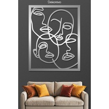 Yüzler Metal Duvar Tablosu - Metal Duvar Sanatı - Krom - 40 X 50 Cm