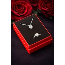 Depomıx Pnr Kalp Zirkon Taşlı Set Koyle - Gümüş Rengi 09213761