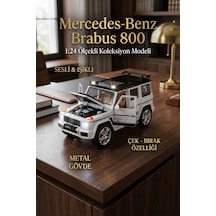 Mercedes Brabus G800 1:24 Metal Model Araba - Sesli Işıklı, Çek Bırak, Açılan Kapılar - Beyaz