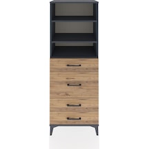 Hyperion Dolap 3 Raflı 4 Çekmeceli 60x44x163 Antrasit-çam Antrasit