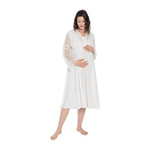Duchesse 2060 Hamile Lohusa Sabahlıklı Gecelik Takım-ekru