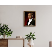 Bk Home Atatürk Tasarımlı Doğal Masif Ahşap Çerçeveli Tablo 45X65 (551057592)