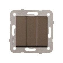 Viko Artline Novella 92605368 Antrasit Üçlü Çerçevesiz Anahtar