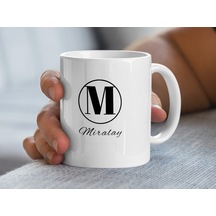 Miralay İsimli Kupa Bardak, Harfli Bardak, Hediye Kupa Bardak, Kahve Kupa Bardak Beyaz