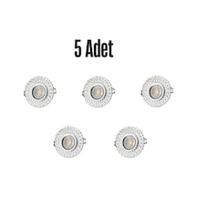 Ct- 6639 İpek Cam Spot Ampülsüz Led Efekli 5 Adet Beyaz