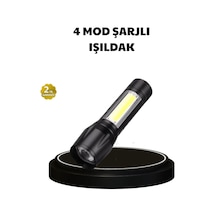 4 Mod Şarjlı Işıldak Ultra Güçlü Cree Led Su Geçirmez Alüminyum Gövde Mh-hs3014-4324