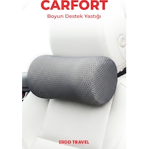 Viscofoam Carfort Küçük Visco Araç Boyun Yastığı – Ortopedik Oto Koltuk Boyun Desteği - Araç Yastığı - Gri | Ergo Travel