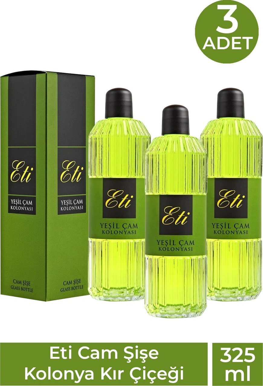 Eti Cam Şişe Kolonya Yeşilçam 325 Ml 3 Adet