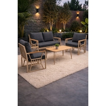 Lily Cappuccino 211 Masalı Gri Bahçe Takımı Balkon & Teras Oturma Seti 4 Parça