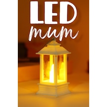 Led Mum Mini Dörtgen Tip Pil Dahil Dumansız Alev Ledli Yapay Dekoratif Mum Dekor Işığı Beyaz Pt434 Beyaz