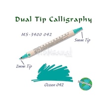 Zig Calligraphy Çift Uçlu Kaligrafi Kalemi 2 Mm + 5 Mm 042 Ocean